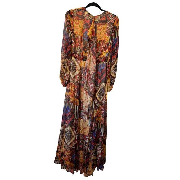 LE SUPERBE‎ - Wo Joni Long Sleeve Maxi Dress - Tapestry Patchwork - size 4 (NWT) - Picture 12 of 16